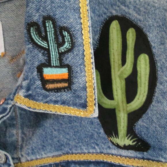 Cowgirl Chic Fringed Western Jean Jacket! Vintage Pin-up Girls XXL - Picture 5 of 14